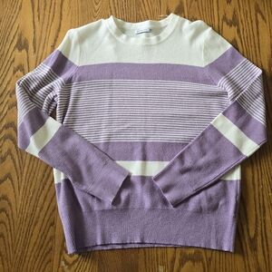 NWOT Striped Purple and Cream Sweater